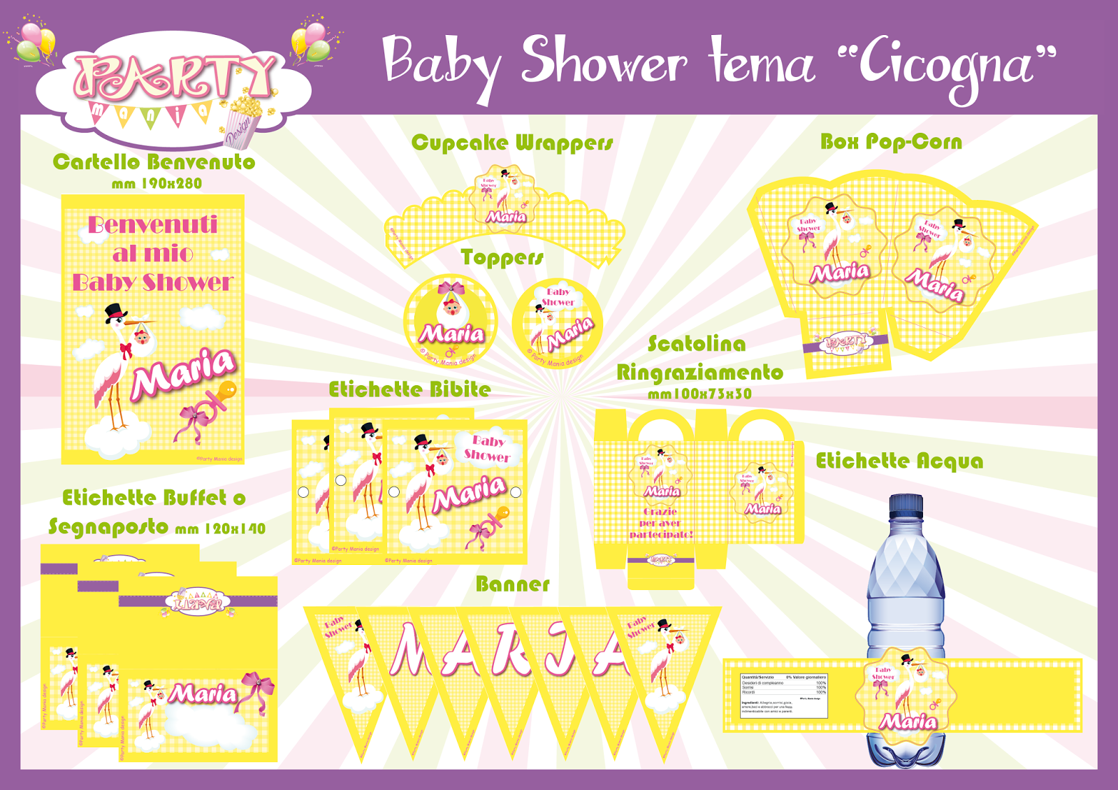 Baby Shower - tema Cicogna